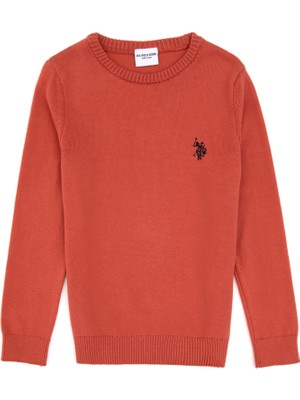 U.S. Polo Assn. Kız Çocuk Gül Kurusu Bisiklet Yaka Basic Kazak 50316808-VR026