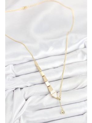 Zarif Kadın Için Golden Pirinç Yılan Stil Asansörlü Kolye