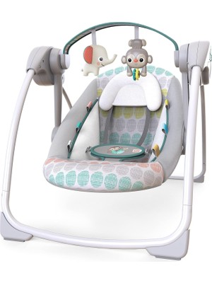 Starts Bebek Salıncağı, Uyarlanabilir Hız, Kumaş Oyuncaklar, Müzik, Çıkarılabilir Oyuncak Barı, 0-9 Ay 3-9 kg (Tuhaf Vahşi) ile Portatif Otomatik 6 Vitesli