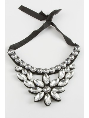 Çiçek Taşlı Yaka Kolye