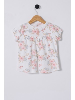 U.S. Polo Assn. Kız Bebek Beyaz Çiçek Desenli Elbise 50322894-VR013