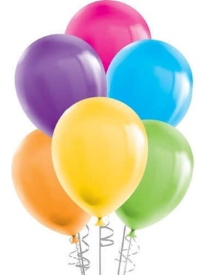 Balon Düz 9 Inc Karışık Rengarenk PK:100