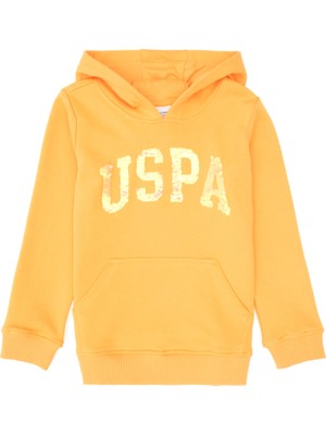 U.S. Polo Assn. Kız Çocuk Kavun Payet İşlemeli Kapüşonlu Basic Sweatshirt 50314312-VR244