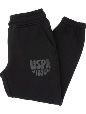 U.S. Polo Assn. Kız Çocuk Siyah Simli Baskı Detaylı Jogger Eşofman Altı 50316849-VR046