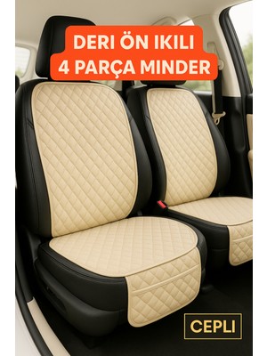 Mercedes S W140 1991-1999 - Long Uyumlu Suni Deri Oto Koltuk Minderi Silinebilir Leke Tutmaz Kapitone 2'li Bej