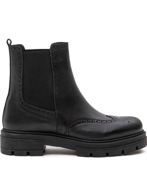 Bulldozer Deri Siyah Kadın Bot BUL-260616