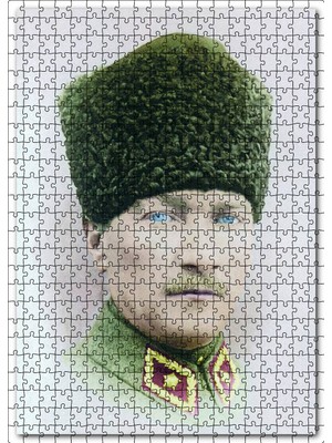 Cakapuzzle Kalpaklı Atatürk Portresi Renkli Görsel 120 Parça Puzzle Yapboz Mdf (Ahşap)