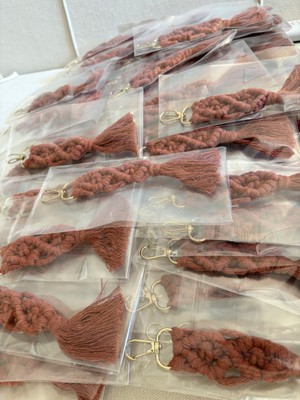 25 Adet Makrome  Söz Nişan Düğün Bebek Doğum Günü Hediyelik Anahtarlık