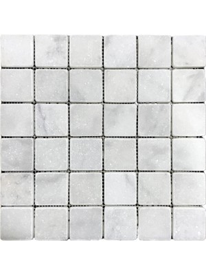 Carrara 5x5 cm Eskitme Mermer Mozaik Duvar Zemin Mutfak Banyo Kaplama (0,47M2)(30,5CM x 30,5 Cm)