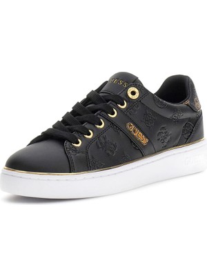 Kadın Britz Kabartma Desenli Metalik Detaylı Sneaker - Siyah