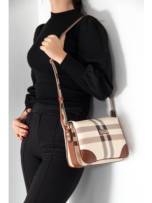 Silver Polo Silver & Polo Krem - Taba SP784 Kadın Çapraz Çanta