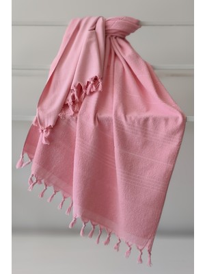 %100 Pamuk Havlu Peştemal 90X170CM - Plaj & Havuz Havlusu - Pembe