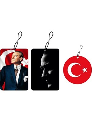 Techmaster Araç Asma Koku Seti 3 Adet Kavun Kokusu Atatürk Figür Imza Tasarımı Sağlığa Zararsız