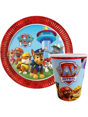 Parti Adresi Paw Patrol Karton Tabak - Bardak Set