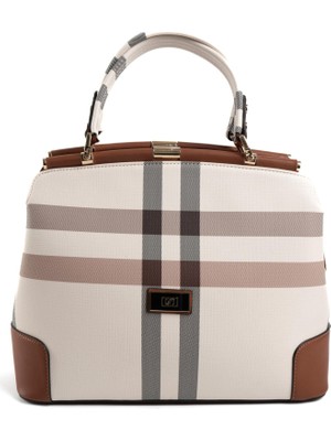 Silver & Polo Krem - Taba SP706 Kadın El Çantası