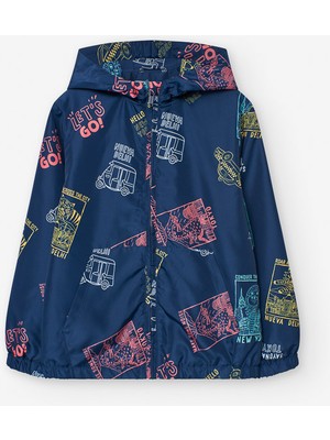 03-12 Yaş Erkek Çocuk Losan Lacivert Yağmurluk - Lacivert