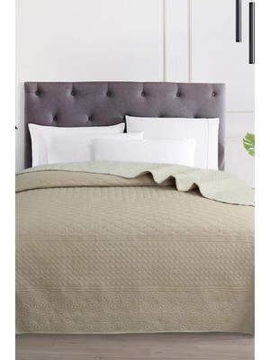 Ultrasonik Kapitoneli Doremi Çift Taraflı Tek Kişilik Yatak Örtüsü Bej