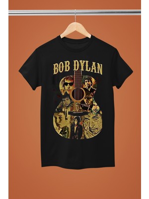 Bob Dylan Baskılı Pamuklu Kısa Kollu Regular Kalıp Rock Tshirt