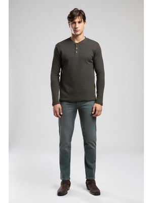 Hevasa Erkek Patlı Sweatshirt Haki