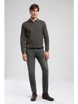 Sirius Erkek Polo Yaka Sweatshirt Yeşil