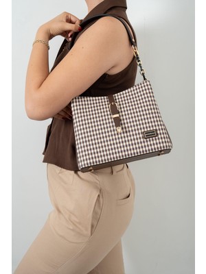 Silver & Polo Kahve Sarı - Kahve SP974 Kadın Omuz Çantası