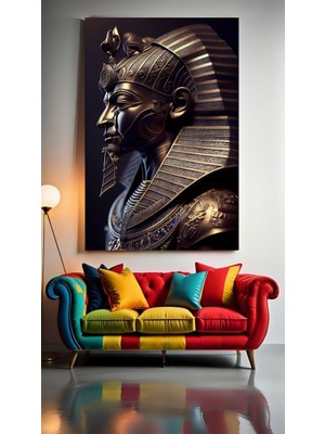 Özkacar Group Antik Mısır Firavun Portre Iv Ev Duvar Salon Güzellik Salonu Ofis Dükkan Dekarasyon Kanvas Tablo