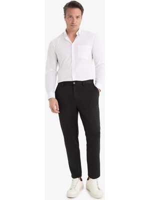 Defacto T6317 Siyah Jogger Fit Cepli Esnek Kumaş Düz Paça Pantolon
