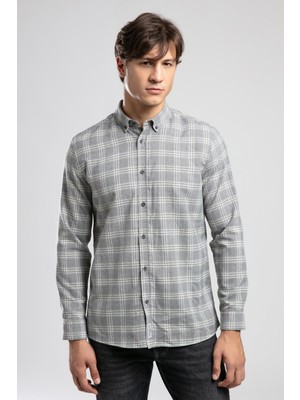 Mexi Erkek Dokuma Gömlek Gri