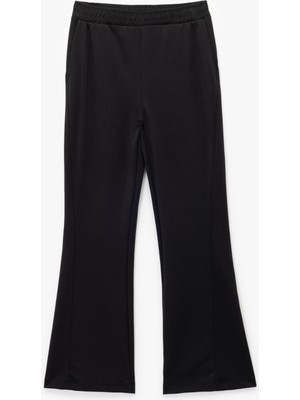 Yüksek Bel Geniş Paça Modal Karışımlı Rahat Kalıp Spor Eşofman Altı