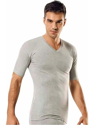 Tutku Erkek Ribana Esnek Yapılı Soft V Yaka Atlet TER0107 12'li Avantajlı Süper Paket