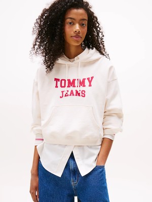 Tommy Jeans Tjw Kutu Kesim Kısa Kolej Stili Kadın Kazak DW0DW21598YBH