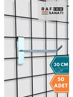 50 Adet Tel Pano Kancası 30 cm - Askı Kanca Raf Askısı Raf Aksesuar Tel Askı Çorap Kancası