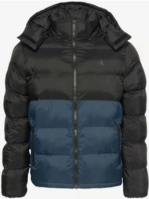 Calvin Klein Jeans Uzun Kollu Naylon Renk Bloklu Şişme Erkek Ceket LV04RD527G-UB1