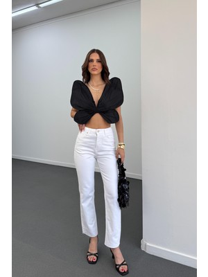 Juliet Beyaz Renk Yüksek Bel Slim Fit Jean