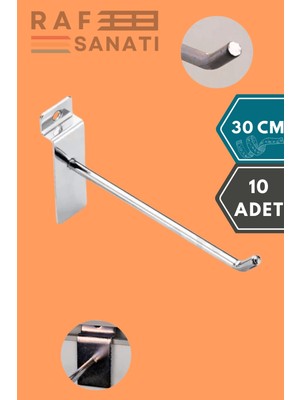 Kanallı Pano Kancası 30 cm - Askı Kanca Raf Askısı Raf Aksesuar Tel Askı Raf Kancası