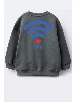 Unisex Çocuk Baskılı 3 Iplik Kumaş Pamuklu Sweatshirt