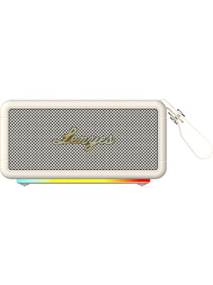 Lenyes S875 Elegance Serisi Rgb Işıklı Taşınabilir Su Geçirmez Tws Bluetooth Hoparlör V5.3 40W Bej