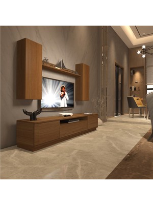 Trio 5ds Mdf Tv Ünitesi Tv Sehpası - Naturel Ceviz