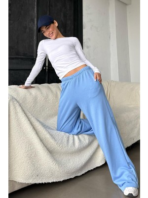 Mavi Bol Paça Kadın Eşofman Altı MG2279