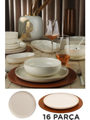 BNMOD16YSA520 Bone Moderna 4 Kişilik 16 Parça Mat Altın File Yemek Takımı