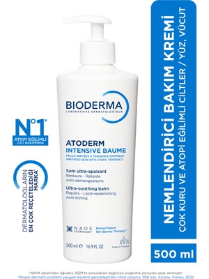 Bioderma Atoderm Intensive Balm Çok Kuru Atopi Eğilimli Cilt Nemlendirici Krem Yetişkin, Çocuk 500 Ml