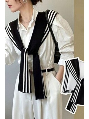 Moibody  Akrilik Triko Örme Ofis ve Günlük Moda Omuz Şalı - Simetrik