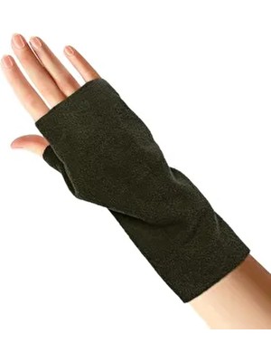 Cottonland Erkekler İçin Haki Yeşil Wrıstıe Parmaksız Polar Eldiven Standart Sezon