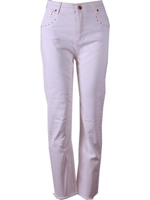 Trender  Beyaz Kadın Jean Pantolon 7977