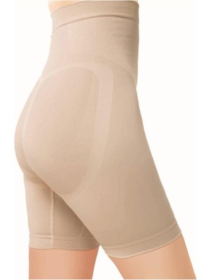 Kadın Ten Rengi  Dikişsiz Silikonlu Paçalı Korse