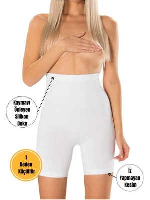 1 Beden Incelten Lazer Kesim Yüksek Bel Toparlayıcı Paçalı Korse