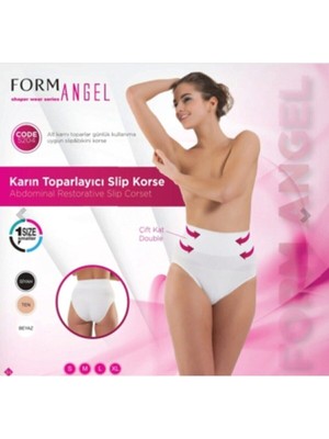 Yüksek Bel Toparlayıcı Slip Korse Kadın Külot Ten