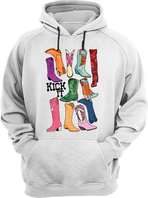 Unisex Cowgirl Kovboy Çizme Baskılı Regular Fit %100 Pamuk Sweatshirt