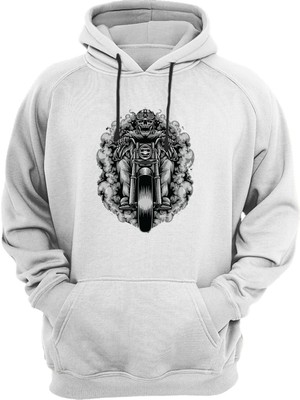 Skeleton Motor Rider Baskılı Sweat-Shirt