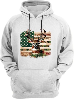 Hunter Avcılık Geyik Avı Baskılı Regular Fit %100 Pamuk Sweatshirt